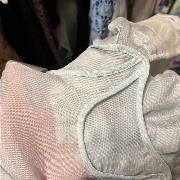 Zimmermann Sheer Long Sleeve Dress in Light Blue and White - Picture 7 of 7